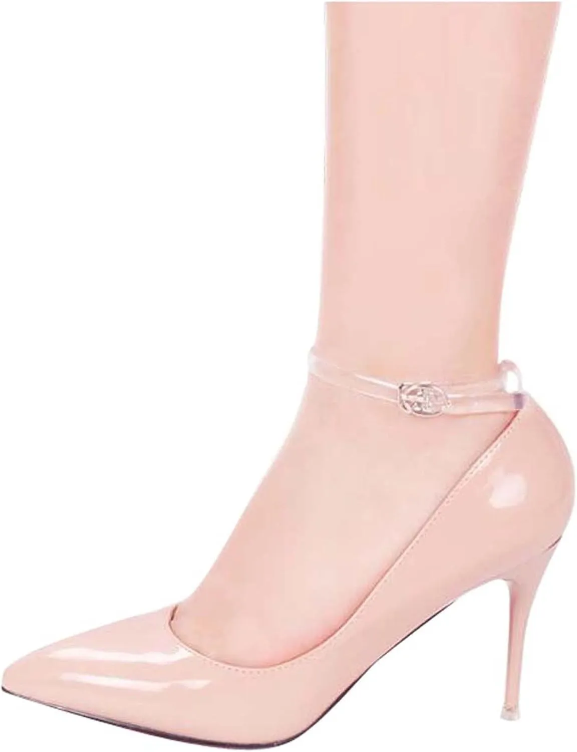 2 Pairs Girl's Transparent Shoe Straps for High Heels, Anti-Loose Non-Slip High Heeled Shoe Strings Replacement Accessories