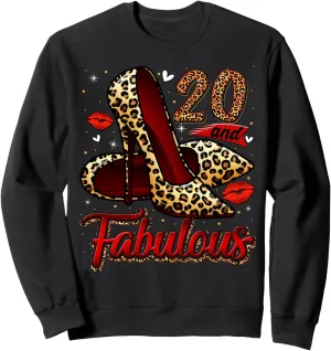 20 and Fabulous High Heels Stepping Into My 20th Birthday Sweatshirt
