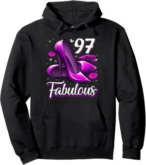 97 and Fabulous High Heels Stepping Into My 97th Birthday Pullover Hoodie