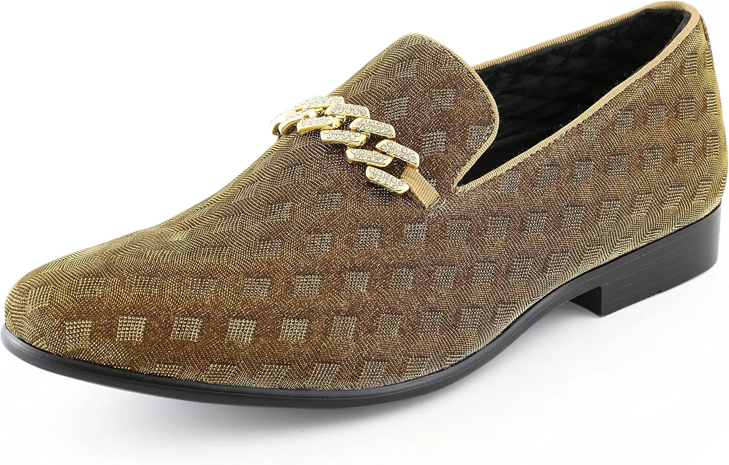 Amali Aller, Mens Casual Shoes - Loafers Men Slip on Shoes - Man Made Velvet Men's Slippers with Metal and Knitted Buckle - Mens Tuxedo Shoes