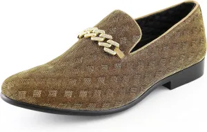 Amali Aller, Mens Casual Shoes - Loafers Men Slip on Shoes - Man Made Velvet Men's Slippers with Metal and Knitted Buckle - Mens Tuxedo Shoes
