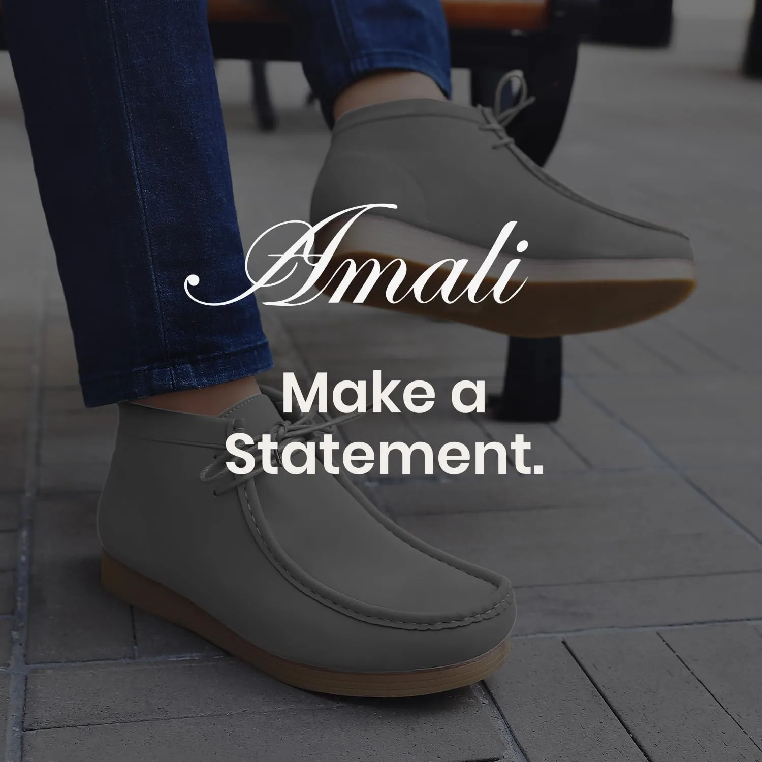 Amali Casual Chukka Boots for Men, High-Top, Lace Up Suede Men's Shoes, Desert Boots with Crepe Rubber Sole