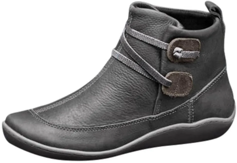 AMDBEL Ankle Boots for Women, Cowgirl Boots Women Slip On Loafers Chunky Block Heel Shoes Office Hollow-out Low Heel Booties