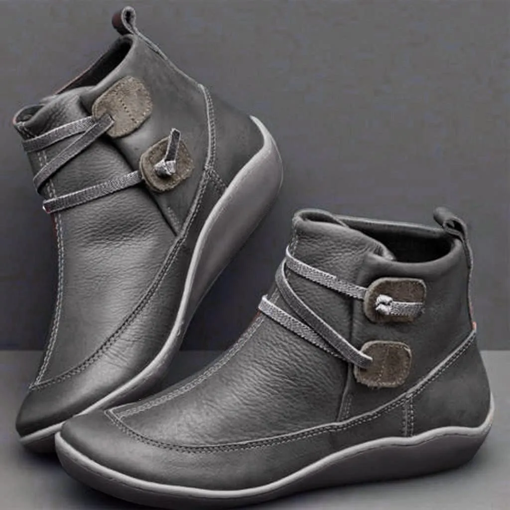 AMDBEL Ankle Boots for Women, Cowgirl Boots Women Slip On Loafers Chunky Block Heel Shoes Office Hollow-out Low Heel Booties