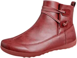 AMDBEL Ankle Boots for Women Cut Out Slip On Short Chunky Stacked Heel Perforated Side V Cut Western Booties Cutout Shoes