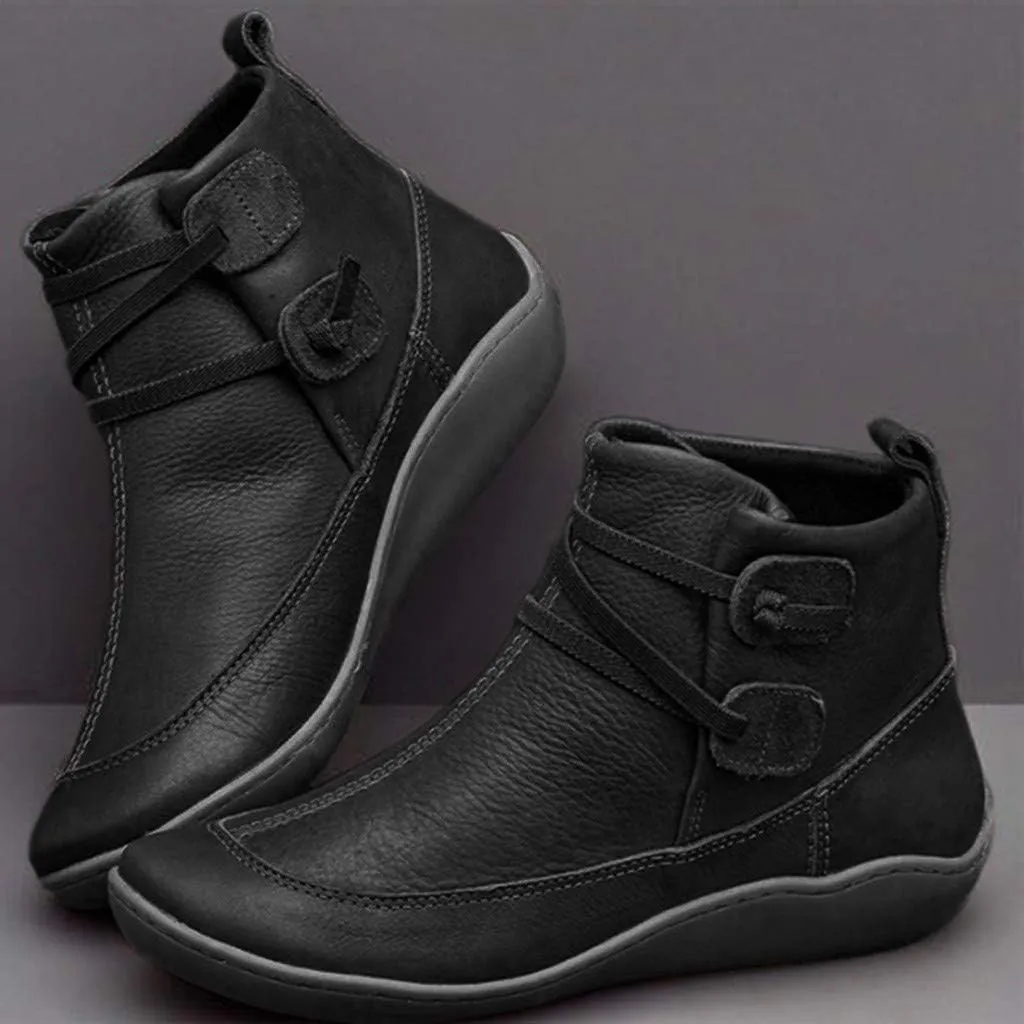 AMDBEL Ankle Boots For Women Dressy, Short Booties Zipper Platform Boots Round Toe Non-Slip Combat Womens Cowboy Ankle Boots