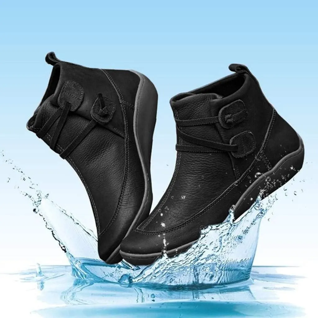 AMDBEL Ankle Boots For Women Dressy, Short Booties Zipper Platform Boots Round Toe Non-Slip Combat Womens Cowboy Ankle Boots