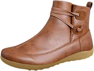 AMDBEL Boots for Women Ankle Booties, Arch Support Ankle Boots for Women Womens Low Heel Fashion Lace Up Zipper Booties Slip On Fall Winter Short Booties Chelsea Boots Women Platform Boots