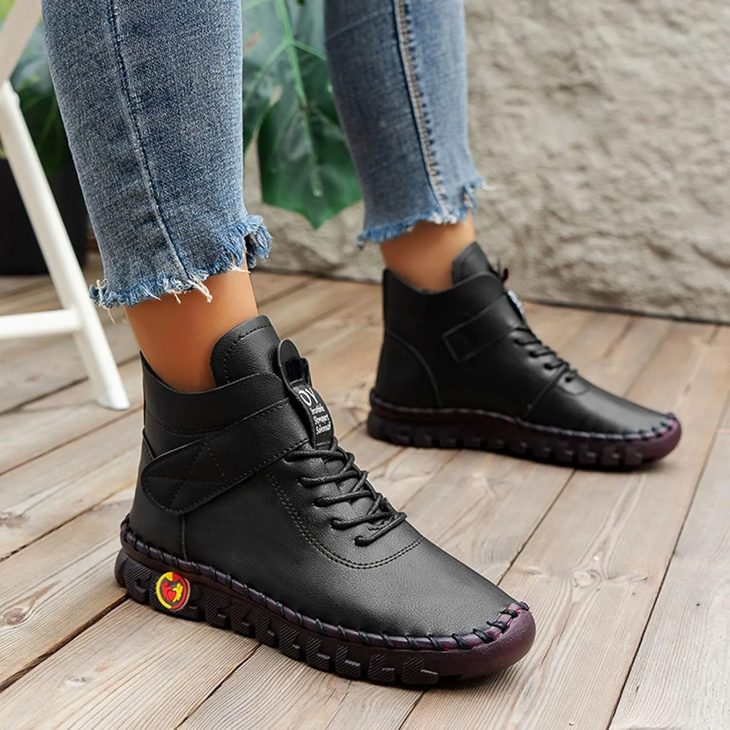 AMDBEL Boots for Women Fashion Dressy, Womens Snow Boots Winter Lace Up Plush Warm Warm Fur Lined Booties Short Ankle Boots