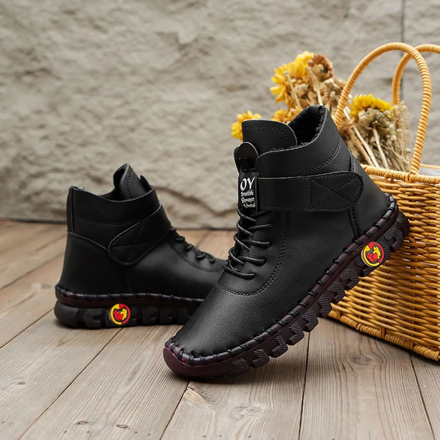AMDBEL Boots for Women Fashion Dressy, Womens Snow Boots Winter Lace Up Plush Warm Warm Fur Lined Booties Short Ankle Boots