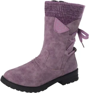 AMDBEL Knee High Boots Women, Womens Boots Fall 2023 Knee High, Snow Boots for Women Fur Lined Round Toe Square Heel Snow Boots Winter Mid Calf Boots