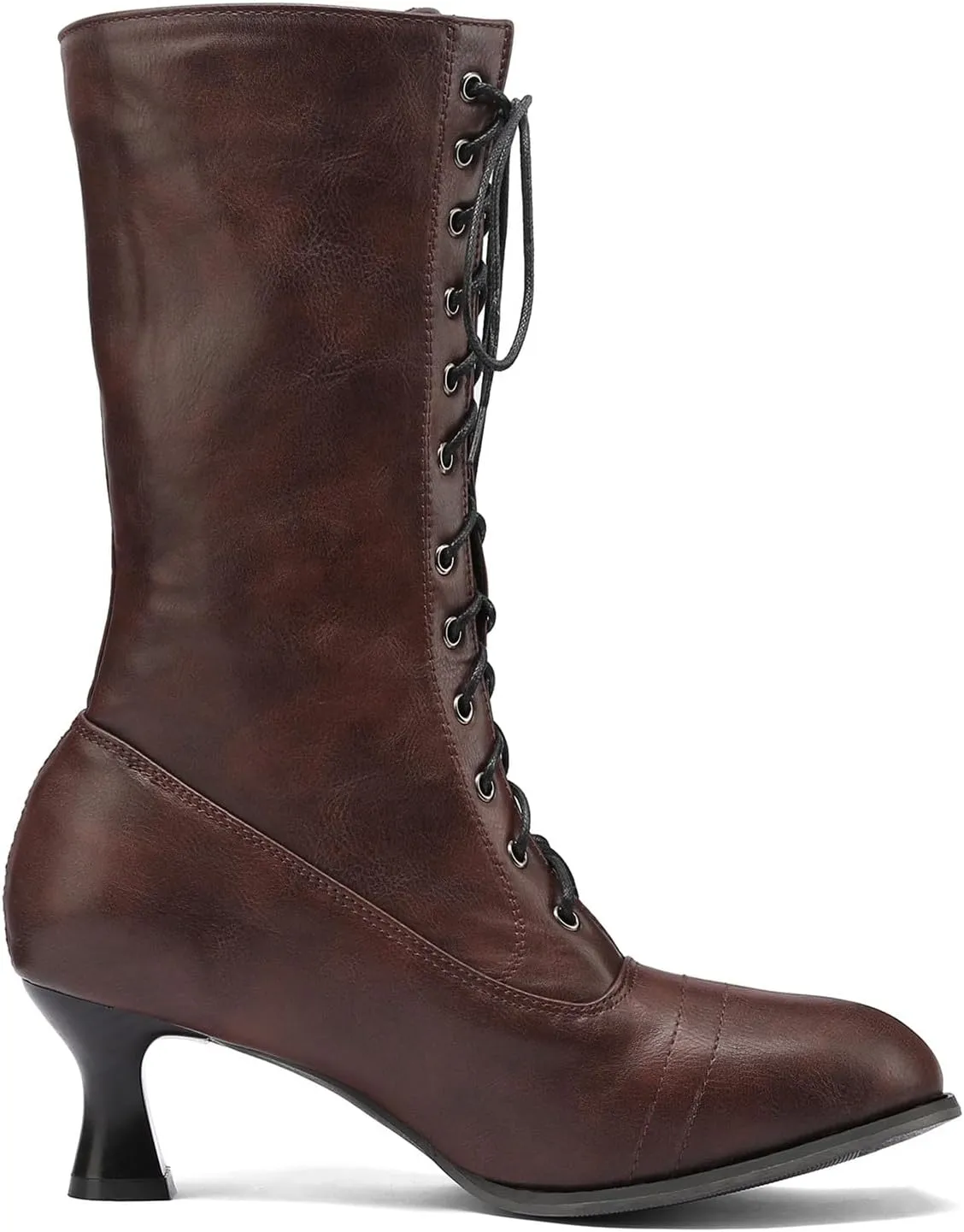 AMDBEL Renaissance Boots Women Wide Calf,Women Medieval Pirate Boots Flat Pull On Western Knight Boots Low Heel Tall Boots