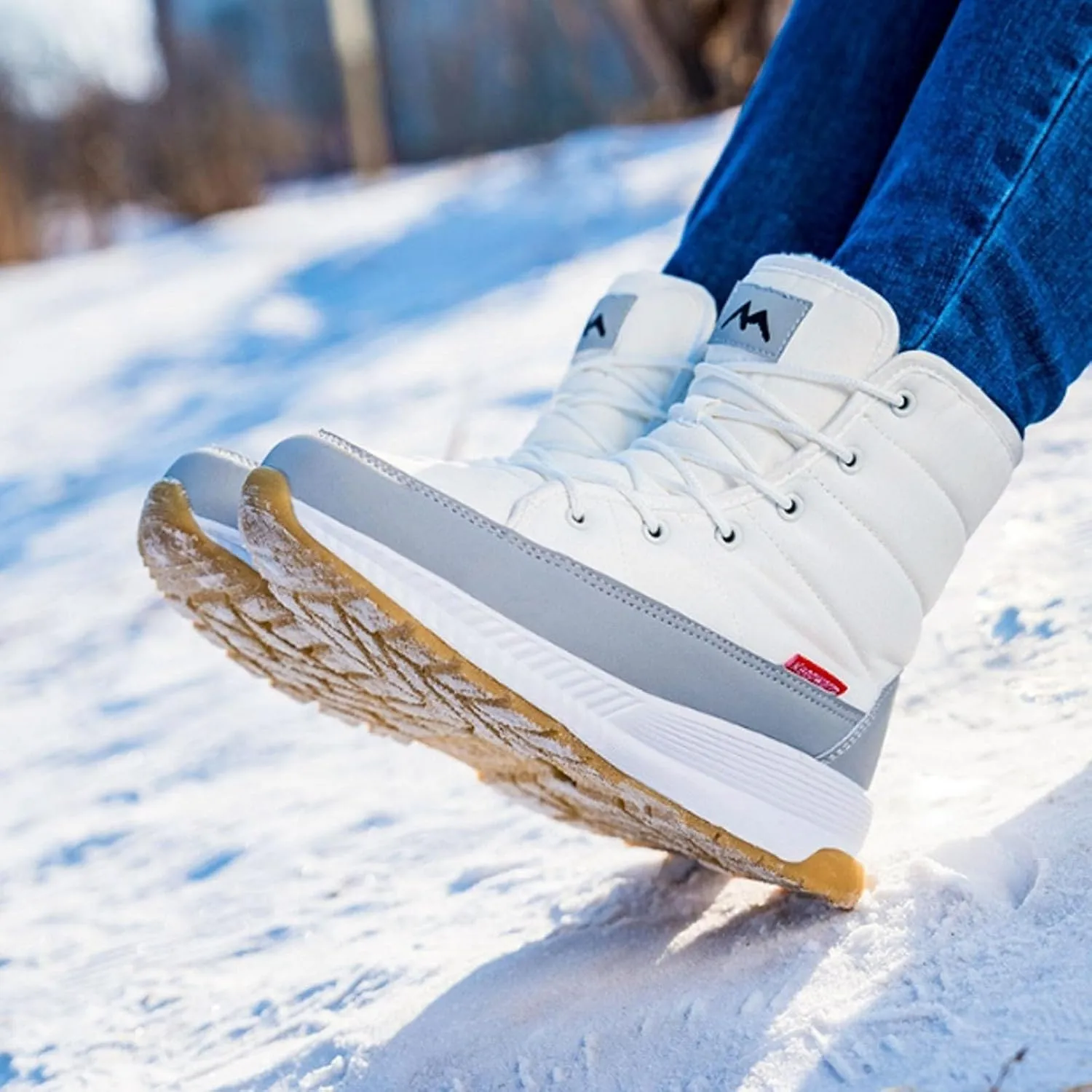 AMDBEL Snow Boots for Women,Womens Winter Snow Boots Waterproof Shoes Warm Fur Lined Comfortable Hiking Walking Ankle Booties