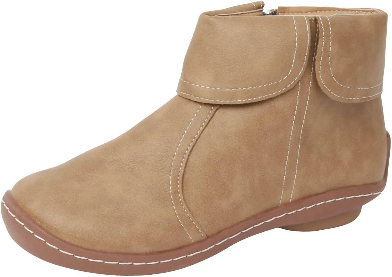 Ankle Boots for Women Fall Boots Women Round Toe Comfortable Side Zipper Flat Casual Walking Shoes Women Short Boots