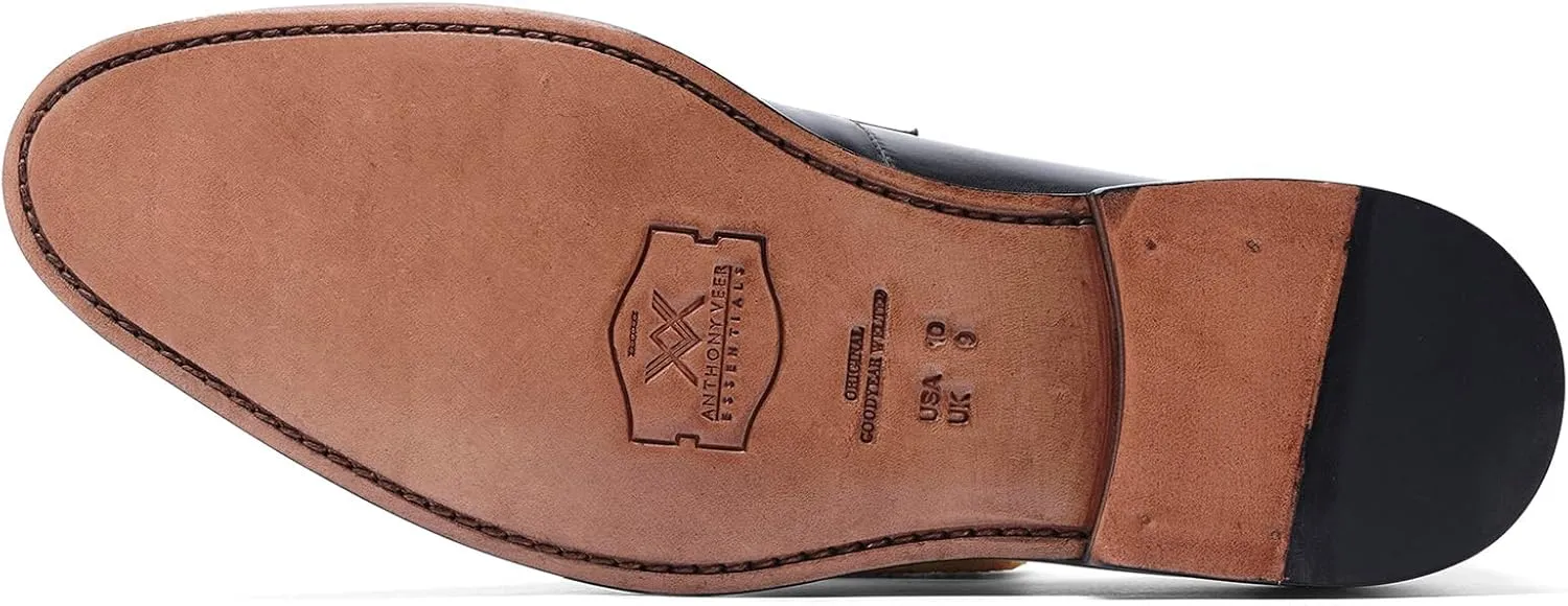 Anthony Veer Gerry Penny Loafers for Men | Goodyear Welt Construction | Ortholite? Footbed | Recraftable Leather Outsole