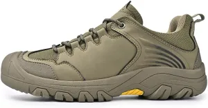 Asifn Mens Lightweight Hiking Shoes Outdoor Wearable Work Shoes Leather Breathable Sneakers Non-Slip Driving Shoes