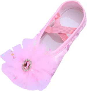 Athletic Sneakers for Boys Girls Children Shoes Dance Shoes Ballet Performances Diamond Lace Yoga for Children
