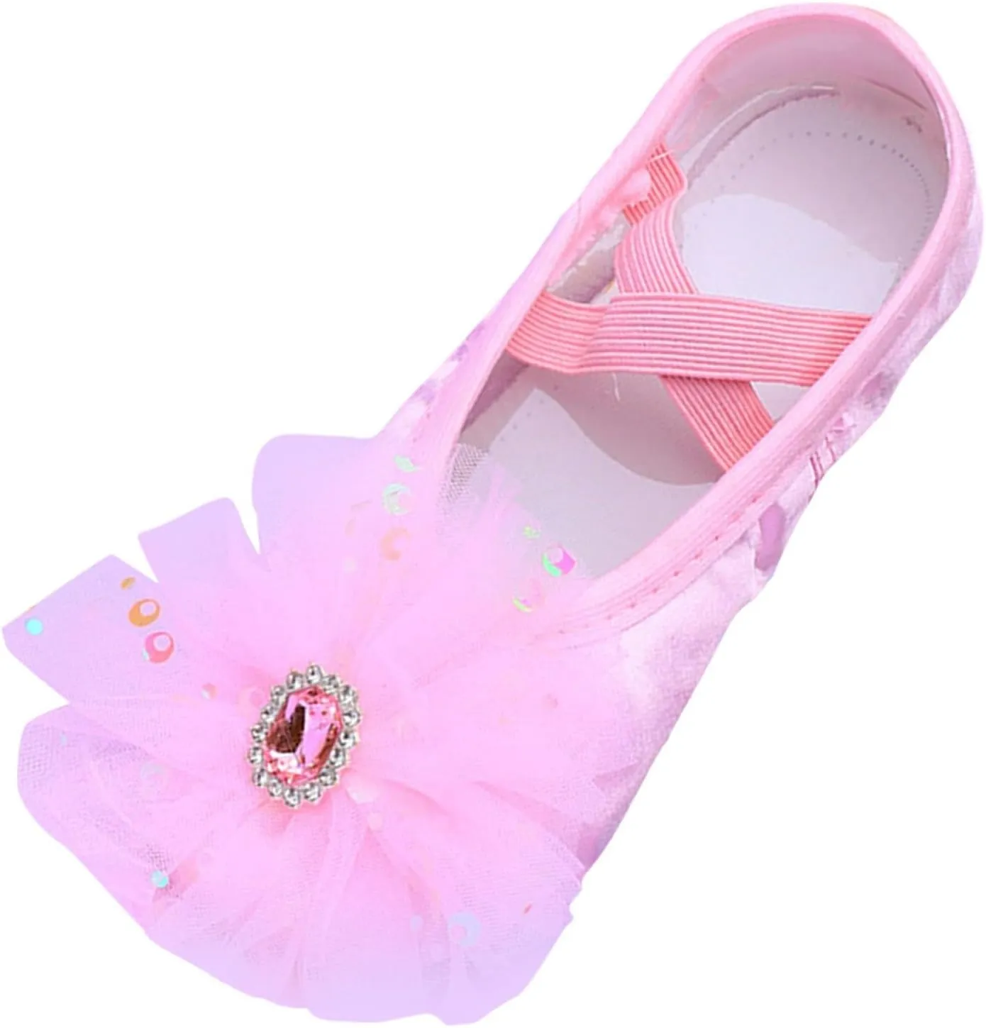 Athletic Sneakers for Boys Girls Children Shoes Dance Shoes Ballet Performances Diamond Lace Yoga for Children