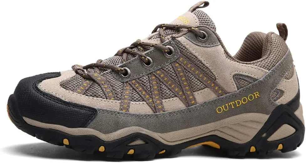 Autumn Outdoor Hiking Shoes, Low-top Non-Slip Wear-Resistant Travel Shoes, Non-Slip Outdoor Men's Shoes, Men's Sports Shoes (Khaki 42)