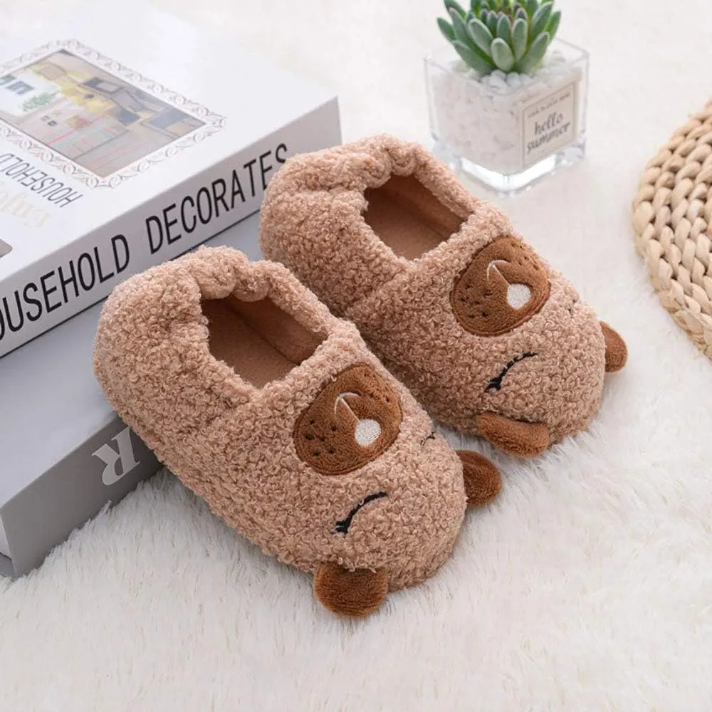 Baby Girls' House Slippers with Non-Slip Rubber