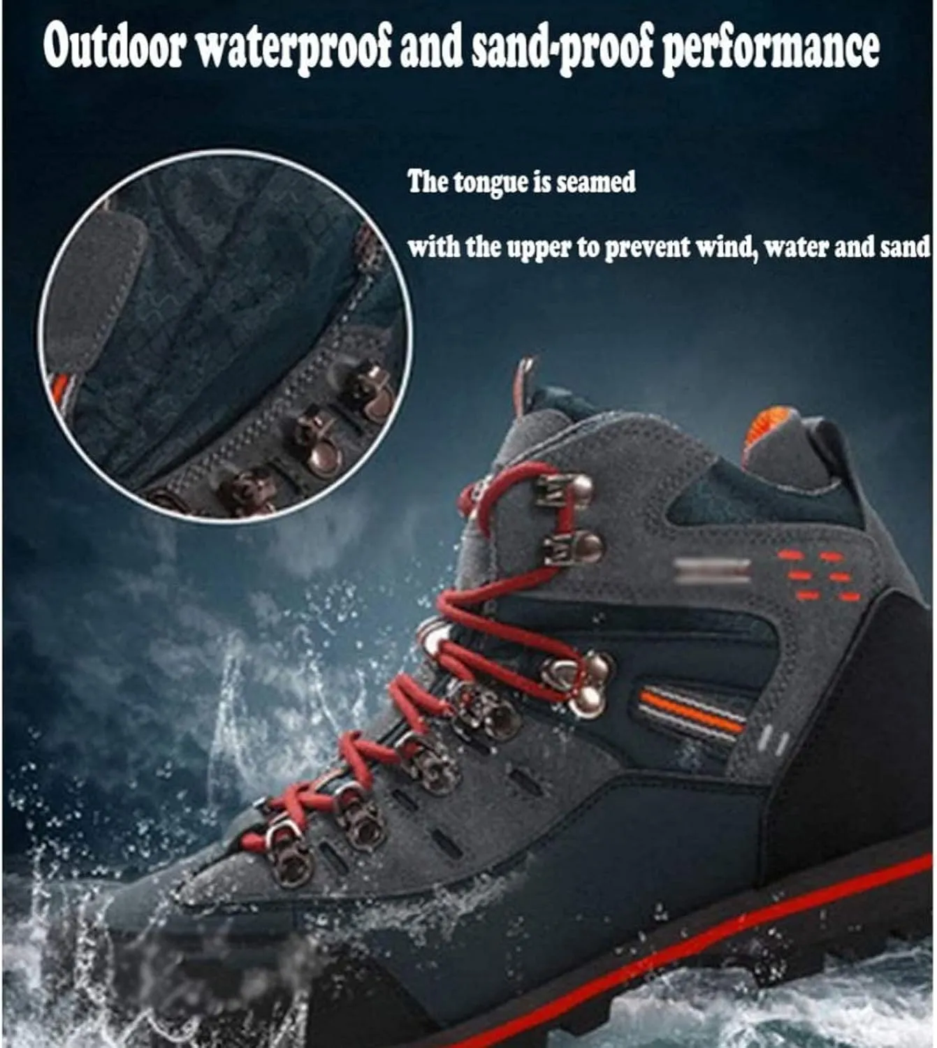 Breathable Trekking Mountain Boots Anti-Slippery Sneakers Waterproof Hiking Shoes for Men Suede Leather Sneakers,B-40 EU
