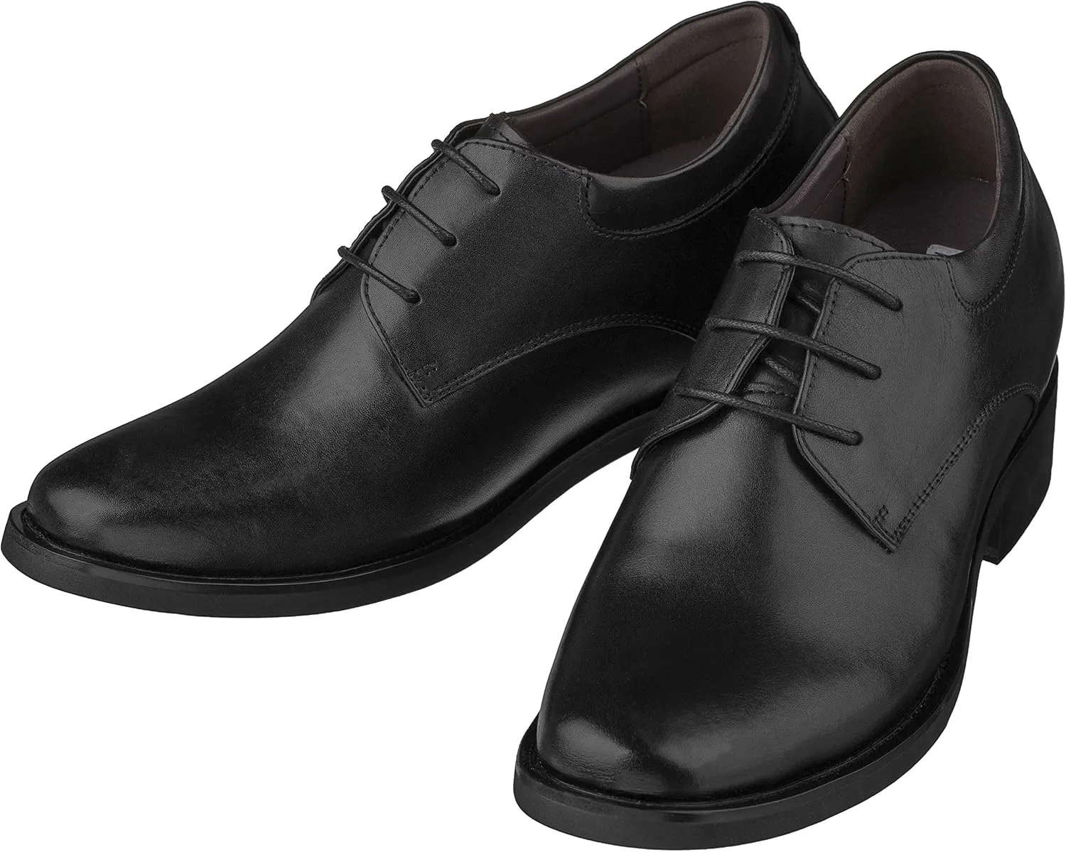Calden Men's Invisible Height Increasing Elevator Shoes - Black Leather Lace-up Lightweight Formal Oxfords - 4 Inches Taller - K59510 - Size 10 D(M) US