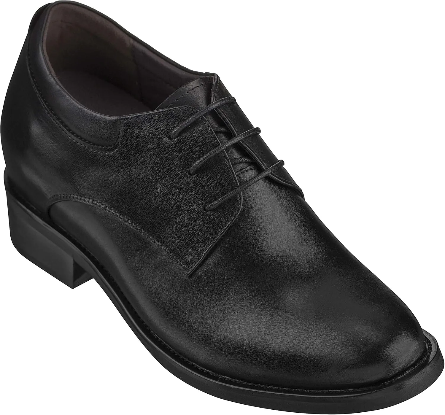 Calden Men's Invisible Height Increasing Elevator Shoes - Black Leather Lace-up Lightweight Formal Oxfords - 4 Inches Taller - K59510 - Size 10 D(M) US