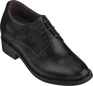 Calden Men's Invisible Height Increasing Elevator Shoes - Black Leather Lace-up Lightweight Formal Oxfords - 4 Inches Taller - K59510 - Size 10 D(M) US