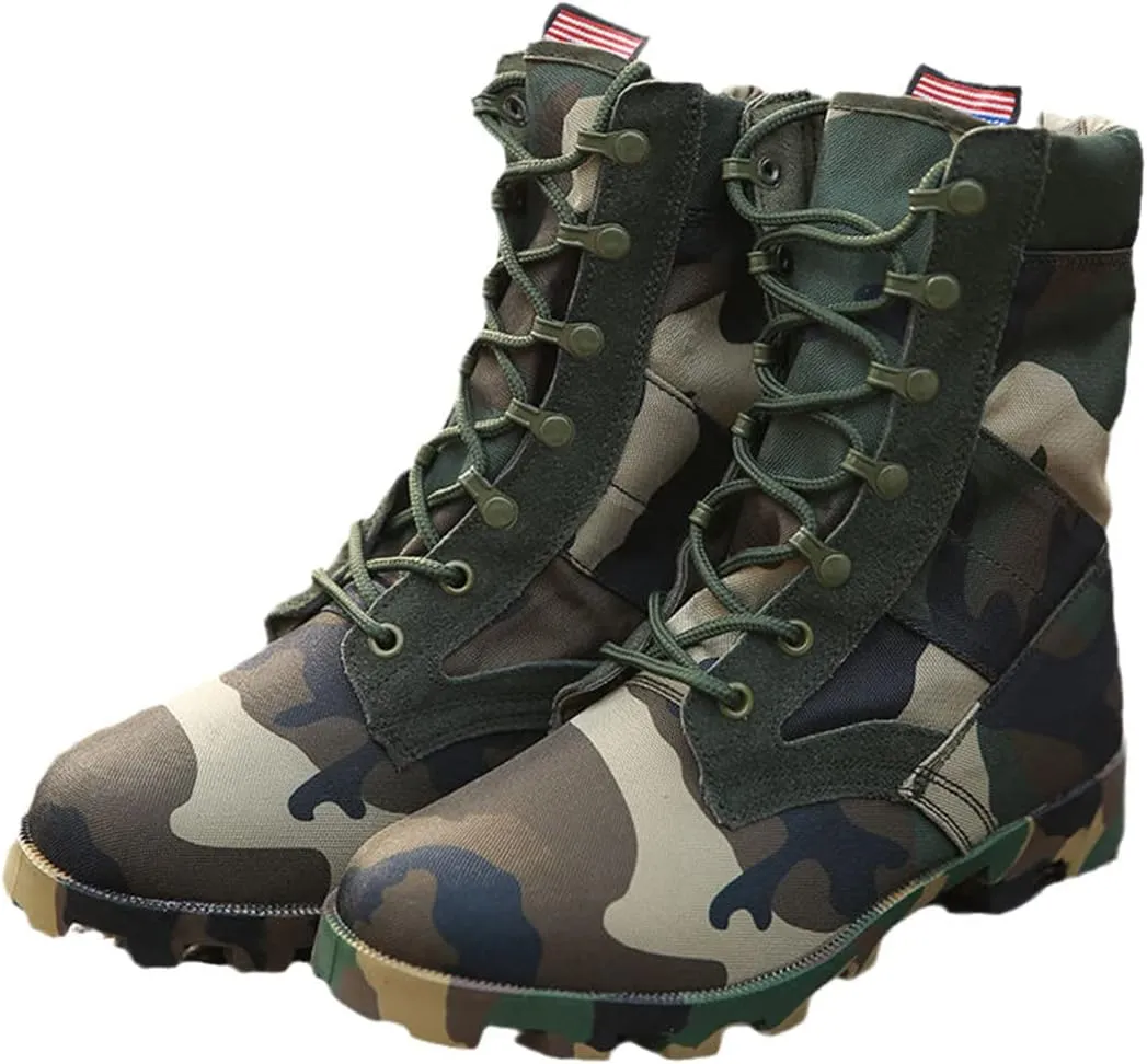 Camouflage Military Tactical Boots Men Waterproof Hiking Shoes Combat Desert Boots Work Shoes