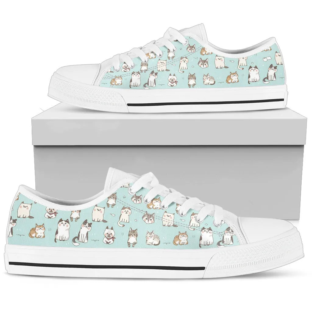 Cat Pattern Women's Low Top Shoe