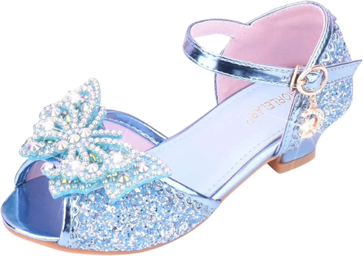 Children Shoes with Diamond Shiny Sandals Princess Shoes Bow High Heels Show Princess Shoes Kids High Heels