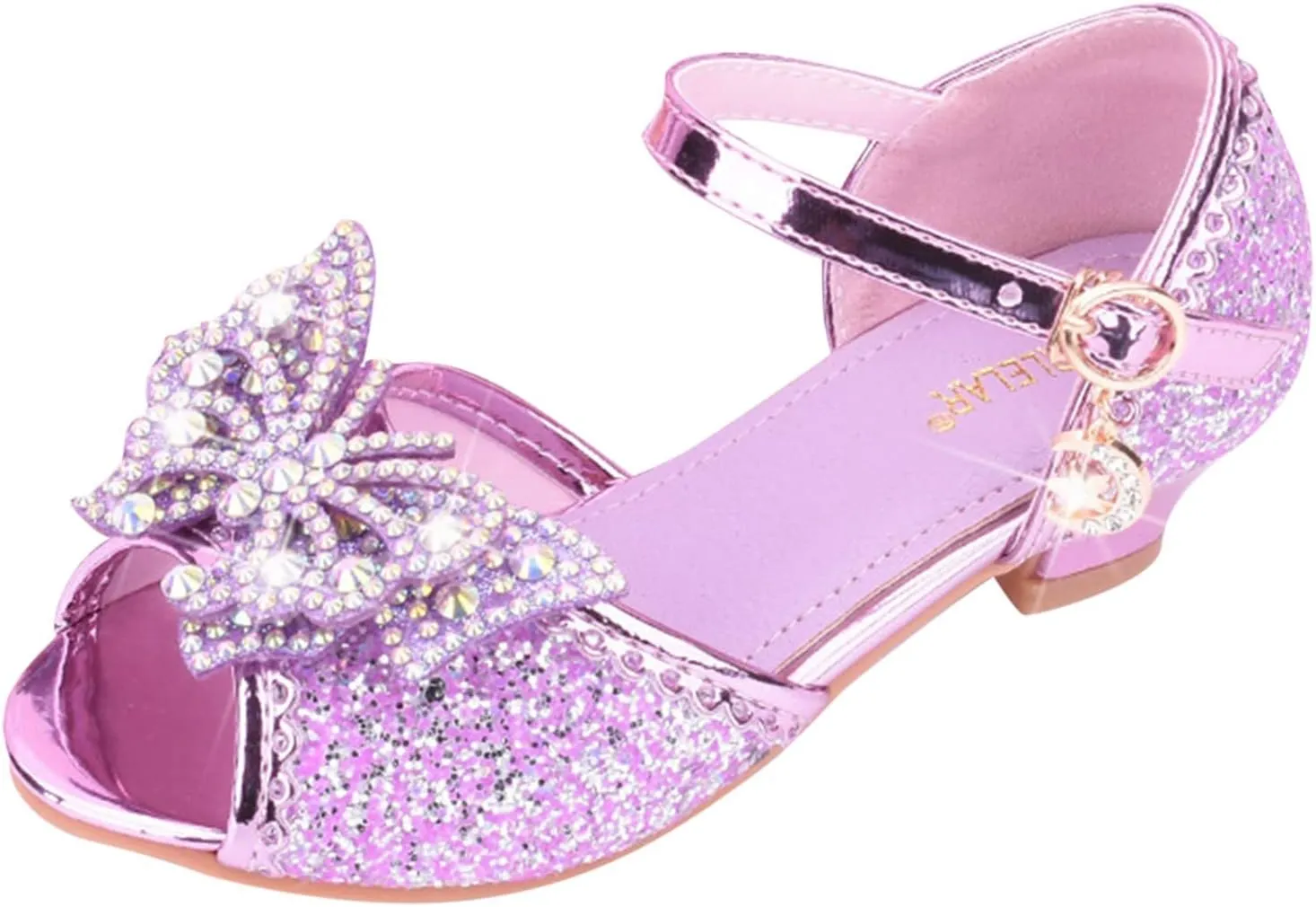 Children Shoes with Diamond Shiny Sandals Princess Shoes Bow High Heels Show Princess Shoes Kids High Heels