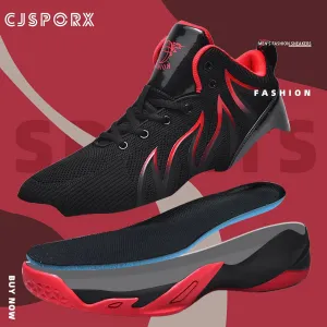 CJSPORX Men's Basketball Shoes Breathable Non-Slip Sneakers Fashionable Sports