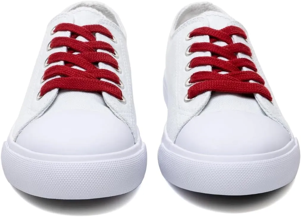 Classic Unisex Low-Top Canvas Sneakers ??Boys Girls and Toddler Casual Lace-Up Shoes with Rubber Sole, Includes Extra White Shoelaces