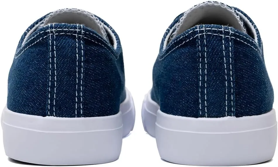 Classic Unisex Low-Top Canvas Sneakers ?C Boys Girls and Toddler Casual Lace-Up Shoes with Rubber Sole, Includes Extra White Shoelaces