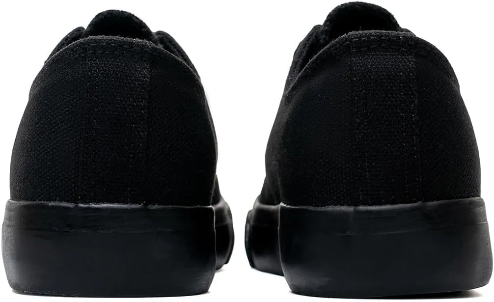 Classic Unisex Low-Top Canvas Sneakers ?C Boys Girls and Toddler Casual Lace-Up Shoes with Rubber Sole, Includes Extra White Shoelaces