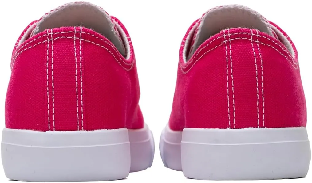 Classic Unisex Low-Top Canvas Sneakers ?C Boys Girls and Toddler Casual Lace-Up Shoes with Rubber Sole, Includes Extra White Shoelaces