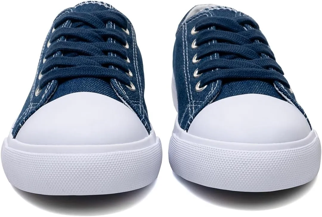 Classic Unisex Low-Top Canvas Sneakers ?C Boys Girls and Toddler Casual Lace-Up Shoes with Rubber Sole, Includes Extra White Shoelaces