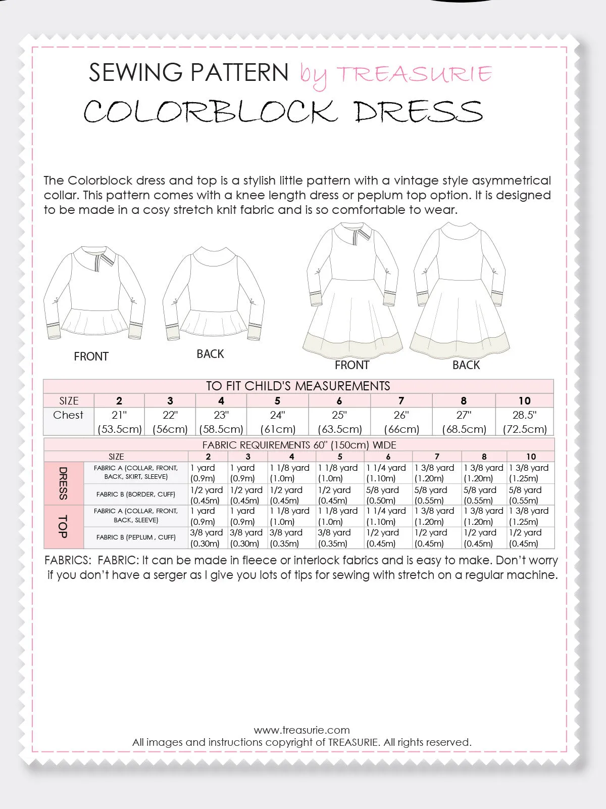 COLORBLOCK - Girls Dress & Top Pattern - Stretch