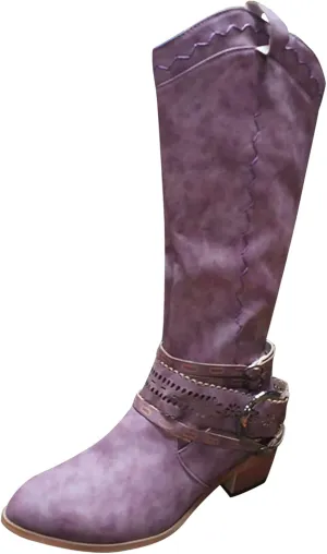 Cowboy Boots for Women Cowboy Boots For Women Wide Calf Buckle Mid-Calf Knee High Cowboy Boots Women Cowboy Boots