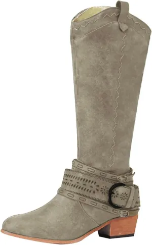 Cowboy Boots for Women Cowboy Boots For Women Wide Calf Buckle Mid-Calf Knee High Cowboy Boots Women Cowboy Boots
