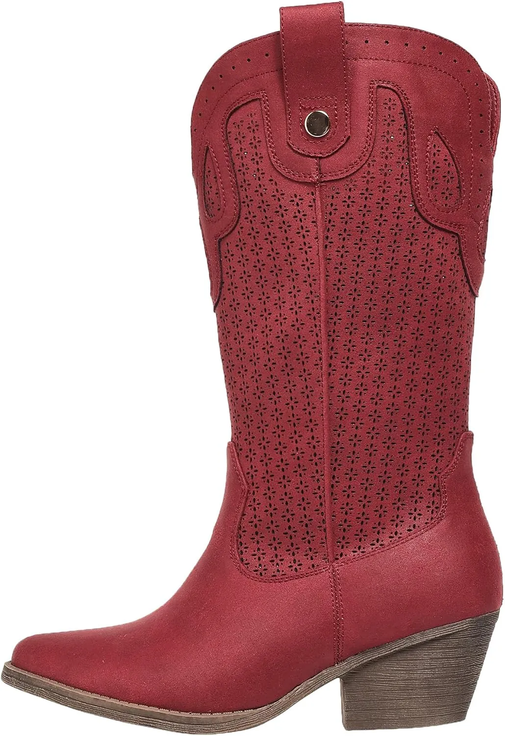 Cowboy Boots for Women Cowgirl Western Boots Pointed Toe Low Heel Girls Ladies Chunky Heeled Wide Calf Boot for Casual Dressy