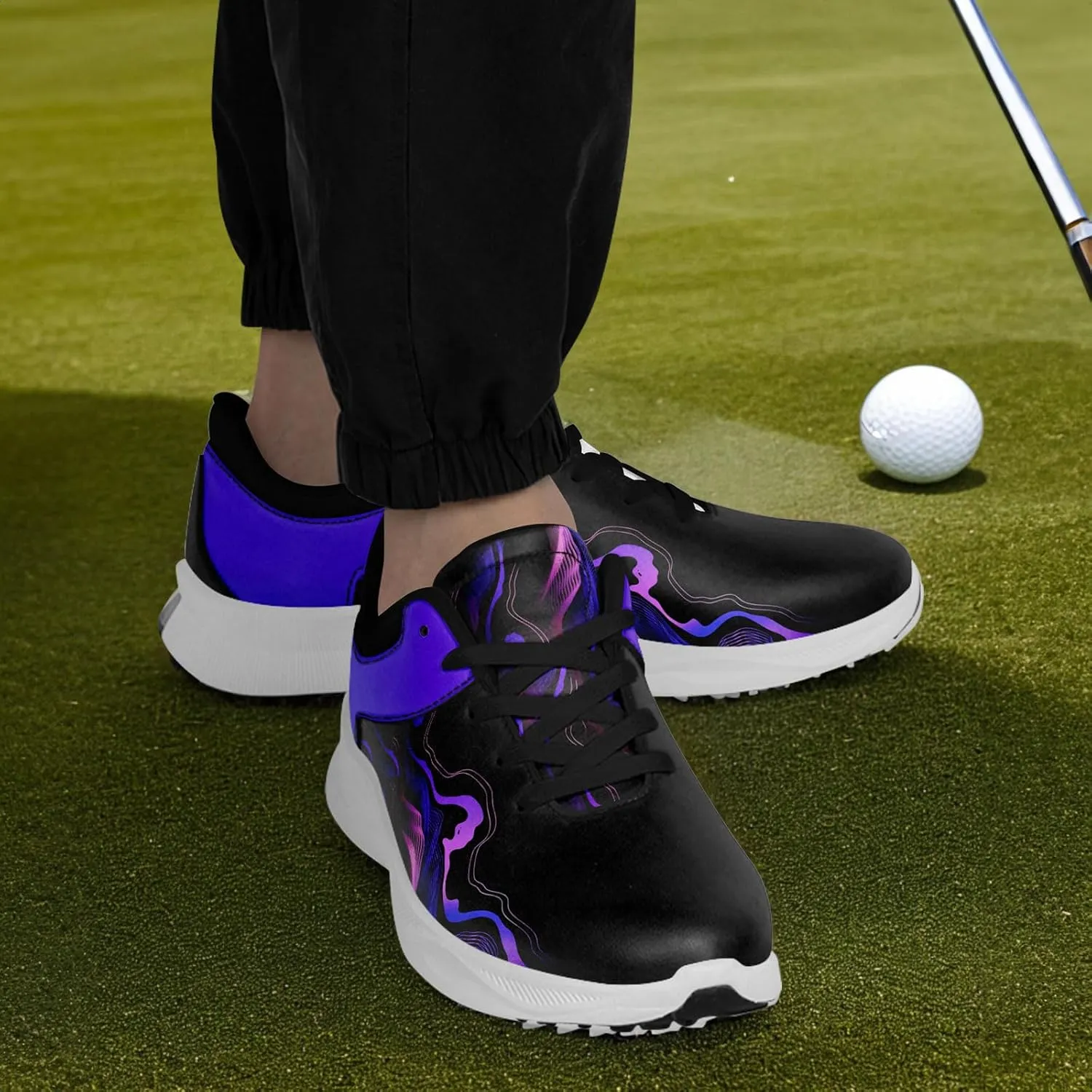 Custom Spikeless Golf Shoes for Men, Women's Waterproof Breathable Golf Sneakers with Air-Outer Comfortable Trainers