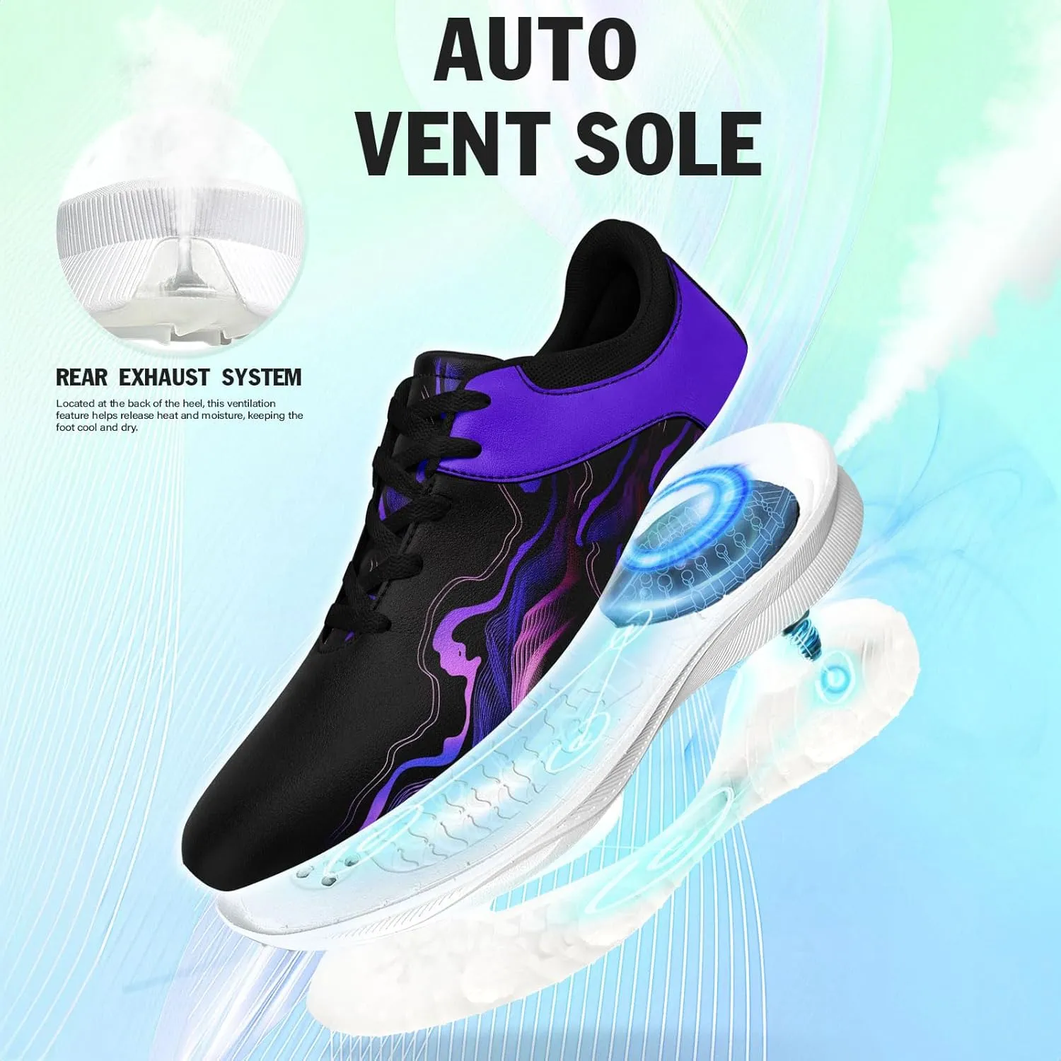 Custom Spikeless Golf Shoes for Men, Women's Waterproof Breathable Golf Sneakers with Air-Outer Comfortable Trainers