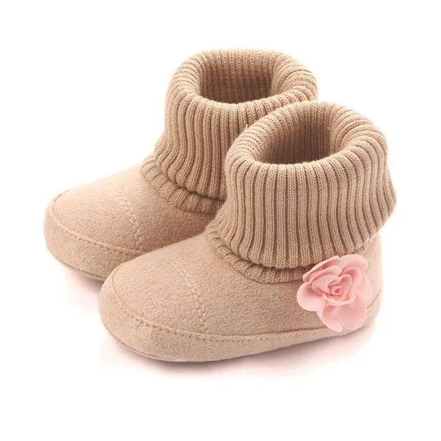 Cute Autumn Winter Children Baby Newborn Warm Flower Boots