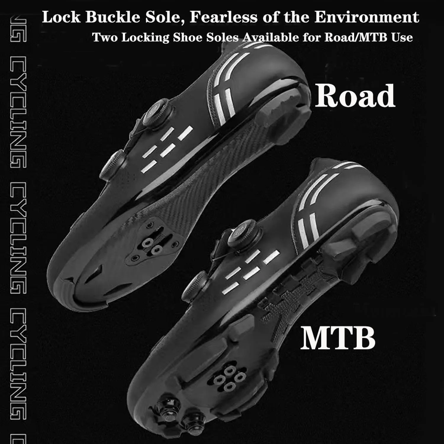 Cycling Shoes Men & Women SPD-SL - Road Bike & MTB Cycling Shoes, Breathable Unisex Click Shoes for Road & Terrain