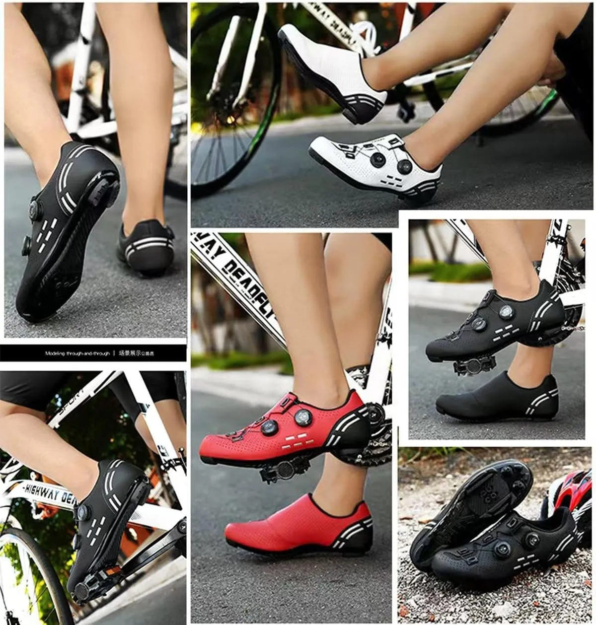 Cycling Shoes Men & Women SPD-SL - Road Bike & MTB Cycling Shoes, Breathable Unisex Click Shoes for Road & Terrain