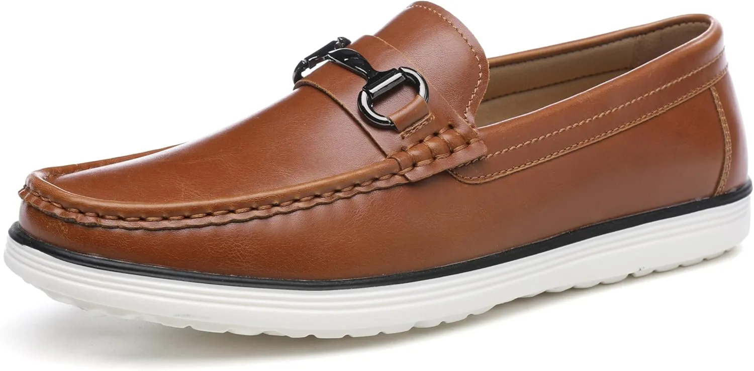 DECARSDZ Men Comfy Slip-on Lightweight Penny Loafers Men's Casual Dress Shoes Black