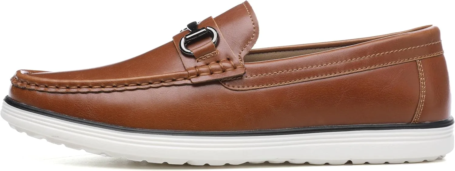 DECARSDZ Men Comfy Slip-on Lightweight Penny Loafers Men's Casual Dress Shoes Black