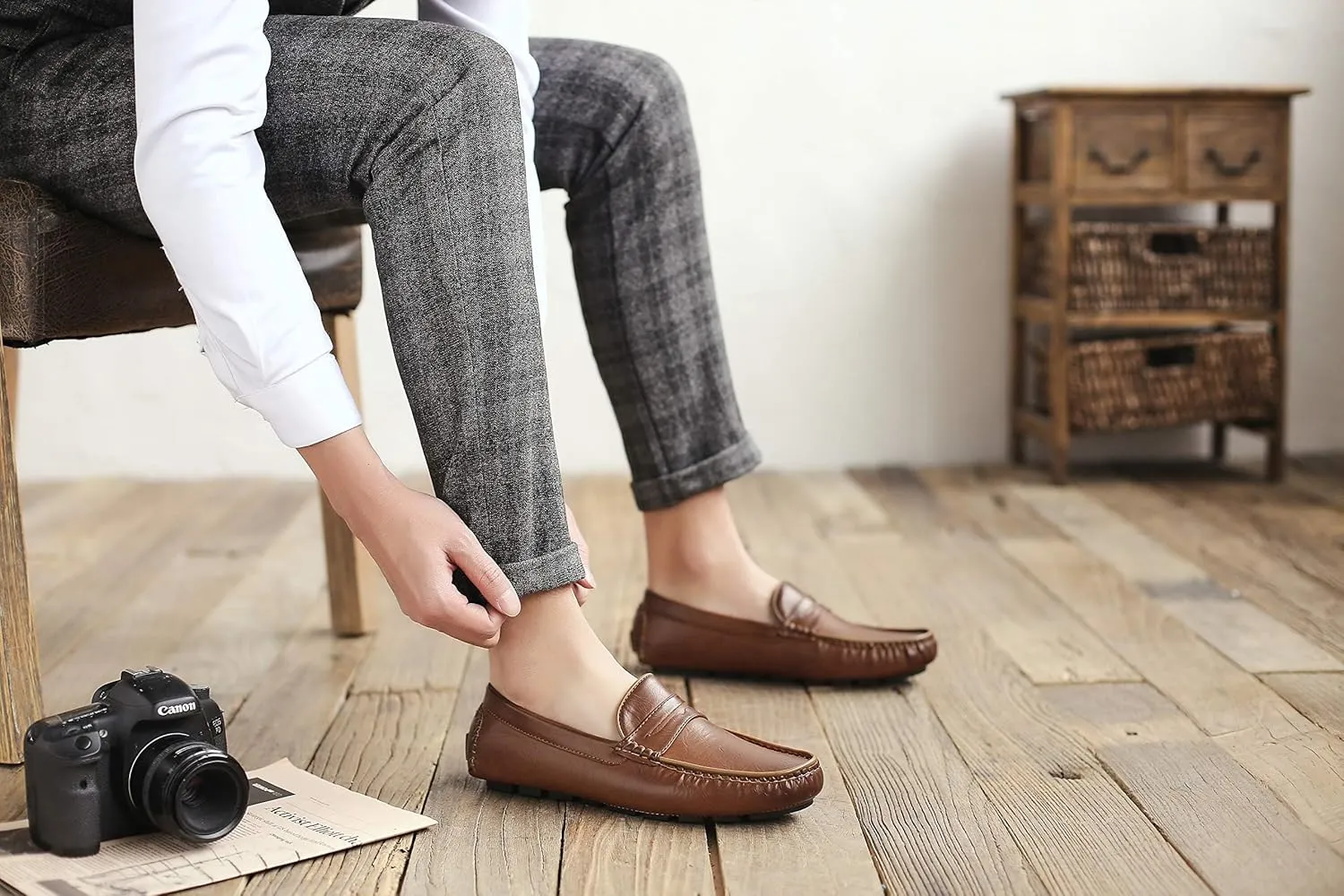 DECARSDZ Penny Loafers for Men Soft Lightweight Driving Boat Shoes Men's Loafers Casual Slip On Shoes